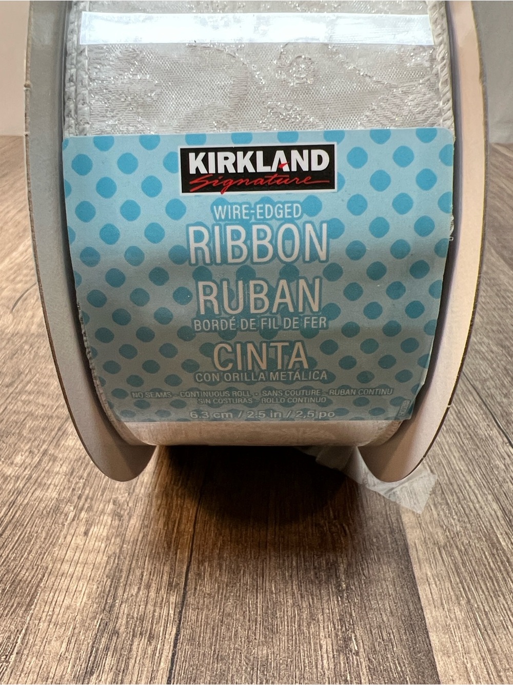 Kirkland Signature Silver Wire-Edged Ribbon